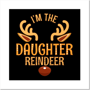DAUGHTER Reindeer Matching Family Christmas Posters and Art